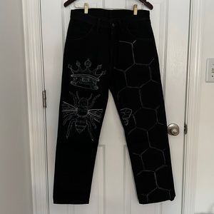 Custom Bee Black Jeans